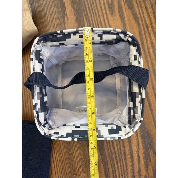 Thirty One mini square utility tote black/grey/white pixel - Picture 4 of 6